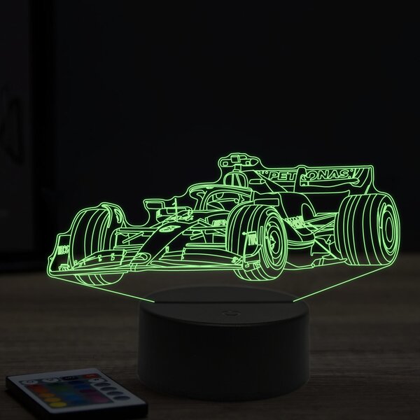 Beling 3D lampa, Formula Lewis Hamilton mercedes ,16 farebná, FF4
