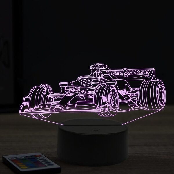 Beling 3D lampa, Formula Lewis Hamilton mercedes ,16 farebná, FF4