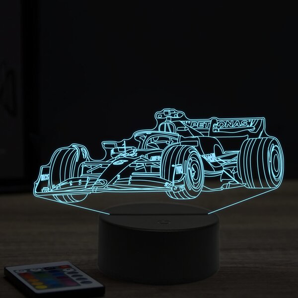 Beling 3D lampa, Formula Lewis Hamilton mercedes ,16 farebná, FF4