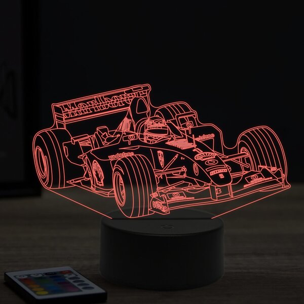 Beling 3D lampa, Formula Michael Schumacher Ferrari ,16 farebná, FF6