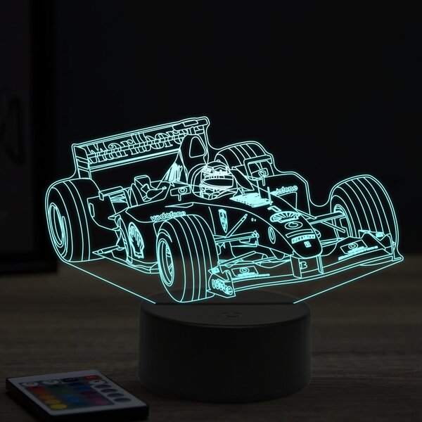 Beling 3D lampa, Formula Michael Schumacher Ferrari ,16 farebná, FF6