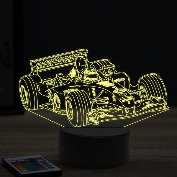 Beling 3D lampa, Formula Michael Schumacher Ferrari ,16 farebná, FF6