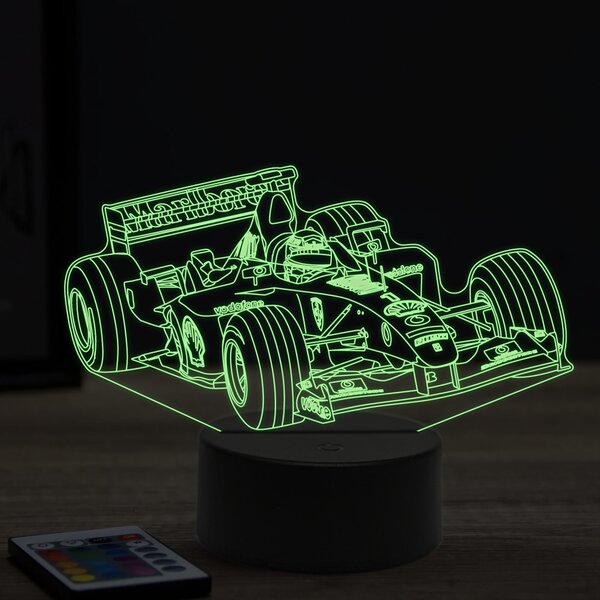 Beling 3D lampa, Formula Michael Schumacher Ferrari ,16 farebná, FF6