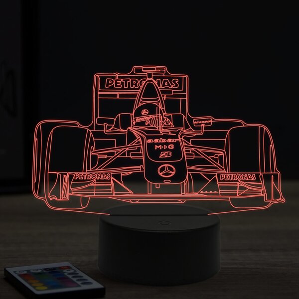 Beling 3D lampa, Formula Nico Rosberg Mercedes,16 farebná, FF9