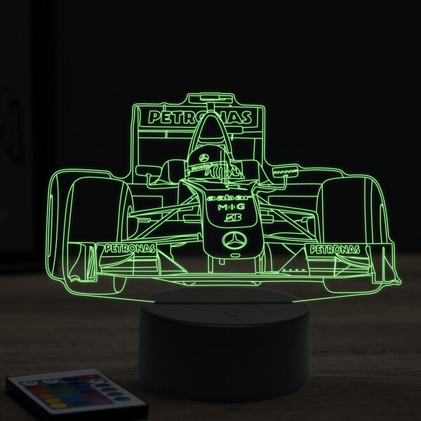 Beling 3D lampa, Formula Nico Rosberg Mercedes,16 farebná, FF9