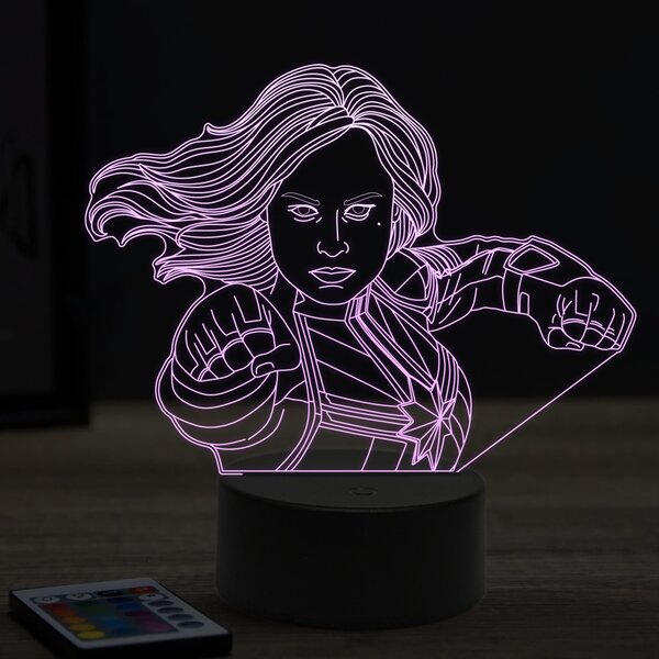 Beling 3D lampa, Capitan Marvel,7 farebná EP3