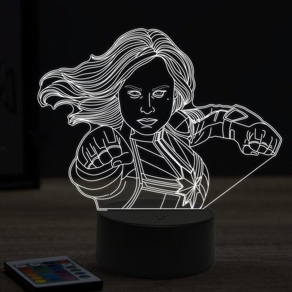 Beling 3D lampa, Capitan Marvel,7 farebná EP3