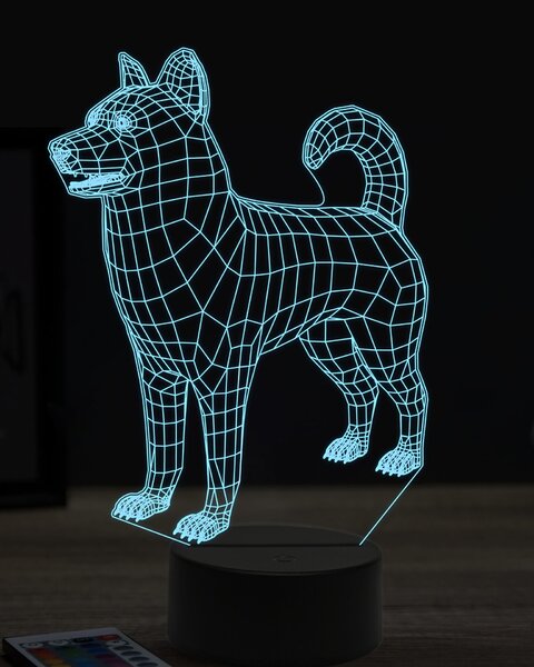 Beling 3D lampa, Aljašský malamut, 7 farebná OR1