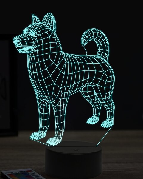 Beling 3D lampa, Aljašský malamut, 7 farebná OR1