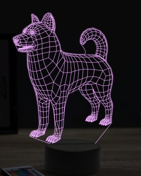 Beling 3D lampa, Aljašský malamut, 7 farebná OR1