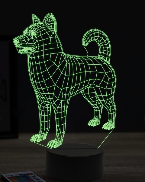 Beling 3D lampa, Aljašský malamut, 7 farebná OR1