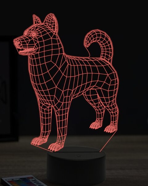Beling 3D lampa, Aljašský malamut, 7 farebná OR1