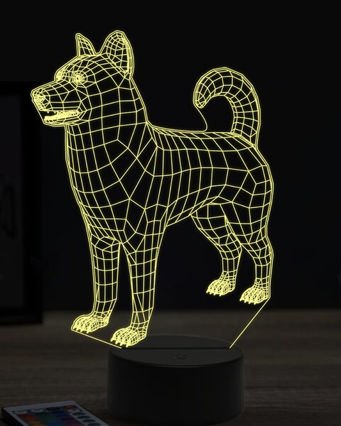 Beling 3D lampa, Aljašský malamut, 7 farebná OR1