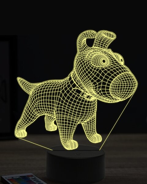 Beling 3D lampa, kreslený pes, 7 farebná OR8