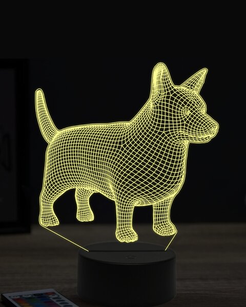 Beling 3D lampa, Welsh Corgi Pembroke, 7 farebná OR10