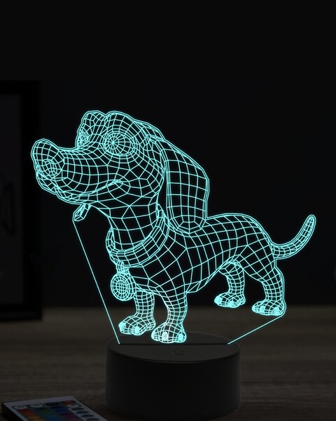 Beling 3D lampa, vtipný jazvečík,7 farebná OR17