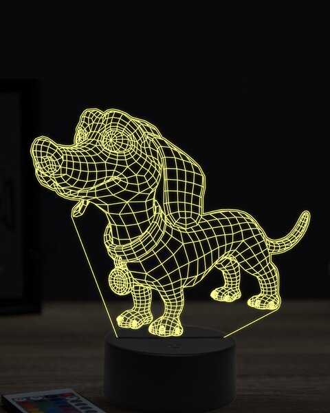 Beling 3D lampa, vtipný jazvečík,7 farebná OR17