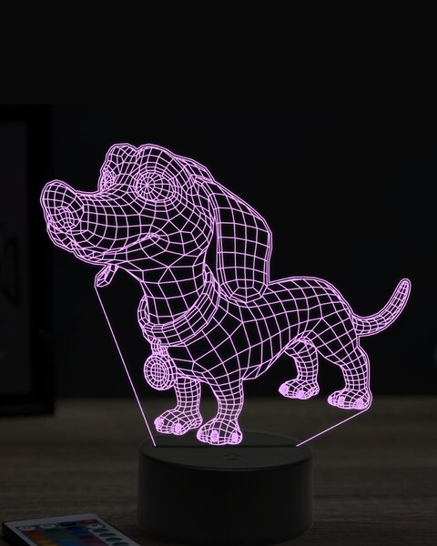 Beling 3D lampa, vtipný jazvečík,7 farebná OR17