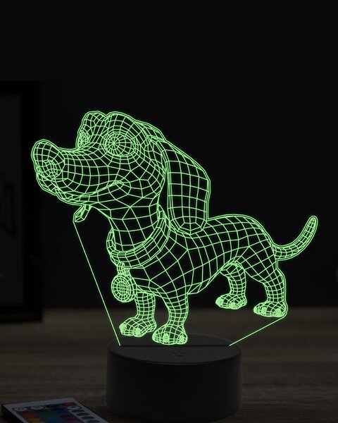 Beling 3D lampa, vtipný jazvečík,7 farebná OR17