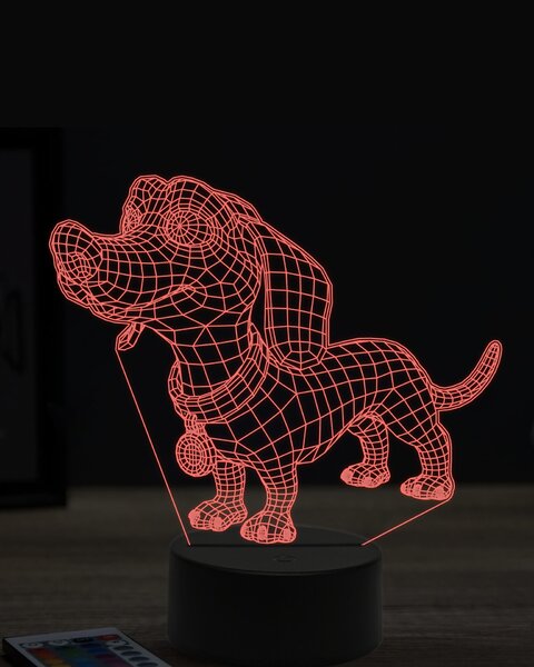 Beling 3D lampa, vtipný jazvečík,7 farebná OR17
