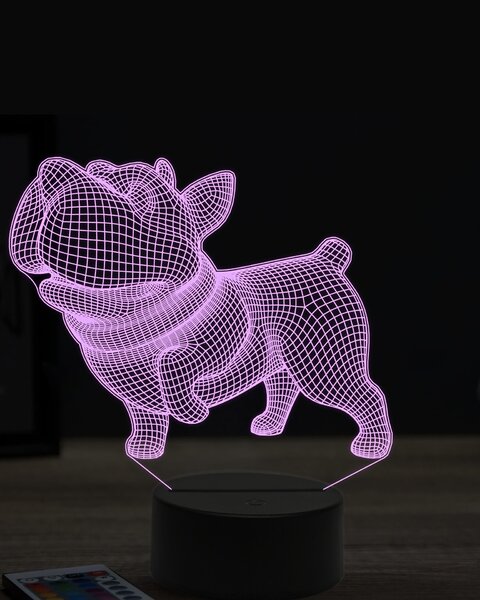 Beling 3D lampa,šťastný hrajúci sa pes ,7 farebná OR21
