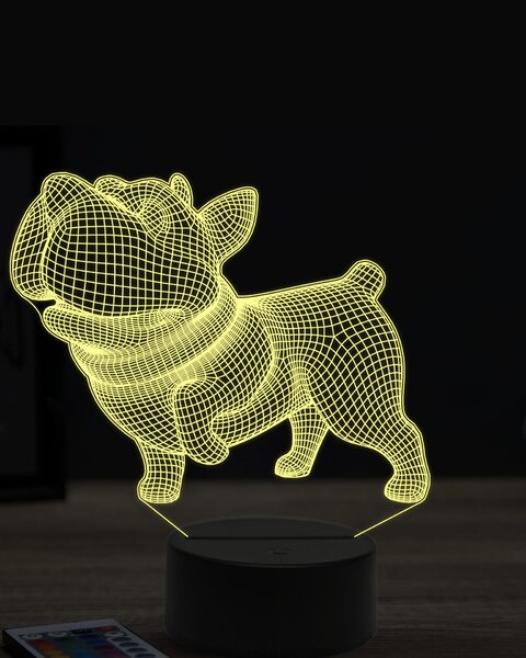 Beling 3D lampa,šťastný hrajúci sa pes ,7 farebná OR21