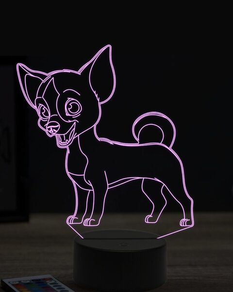 Beling 3D lampa, vtipný pinscher ,7 farebná OR19