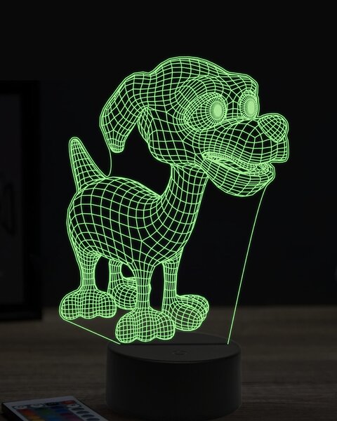 Beling 3D lampa,štastný kreslený pes ,7 farebná OR20