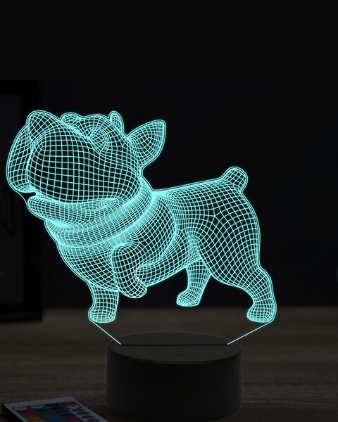 Beling 3D lampa,šťastný hrajúci sa pes ,7 farebná OR21
