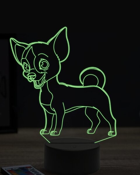 Beling 3D lampa, vtipný pinscher ,7 farebná OR19