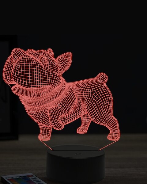 Beling 3D lampa,šťastný hrajúci sa pes ,7 farebná OR21