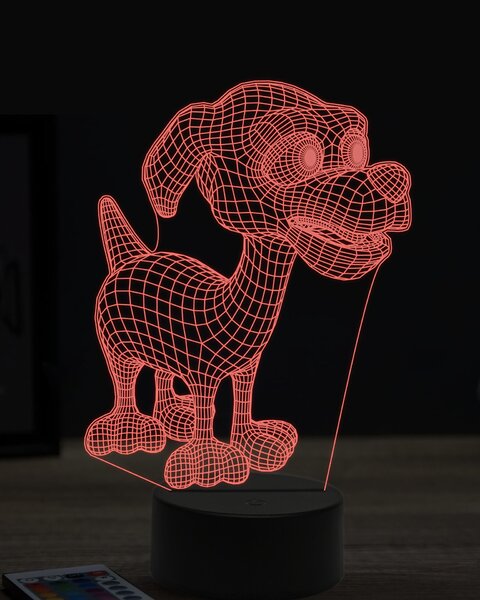 Beling 3D lampa,štastný kreslený pes ,7 farebná OR20