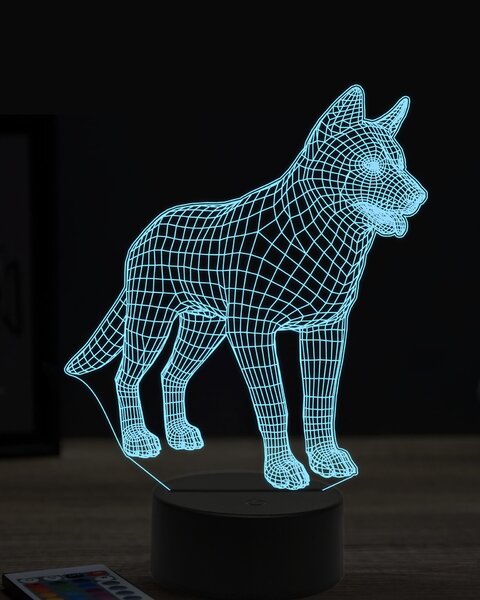Beling 3D lampa, husky 2 ,7 farebná OR22