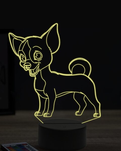 Beling 3D lampa, vtipný pinscher ,7 farebná OR19