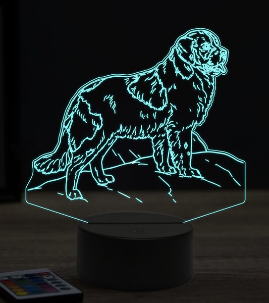 Beling 3D lampa, Novofunlandský pes, 7 farebná OR23