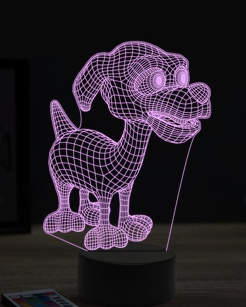 Beling 3D lampa,štastný kreslený pes ,7 farebná OR20