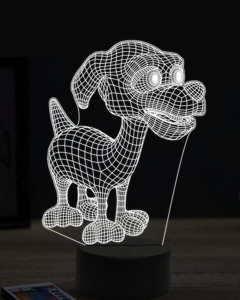 Beling 3D lampa,štastný kreslený pes ,7 farebná OR20