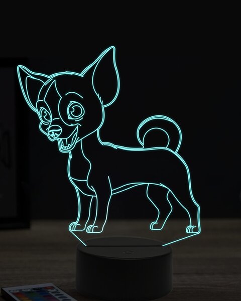 Beling 3D lampa, vtipný pinscher ,7 farebná OR19