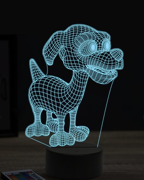 Beling 3D lampa,štastný kreslený pes ,7 farebná OR20