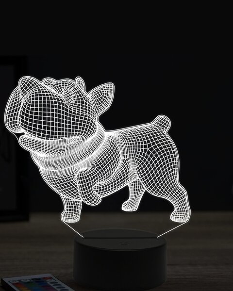 Beling 3D lampa,šťastný hrajúci sa pes ,7 farebná OR21