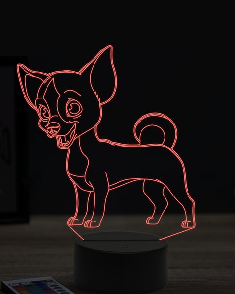 Beling 3D lampa, vtipný pinscher ,7 farebná OR19