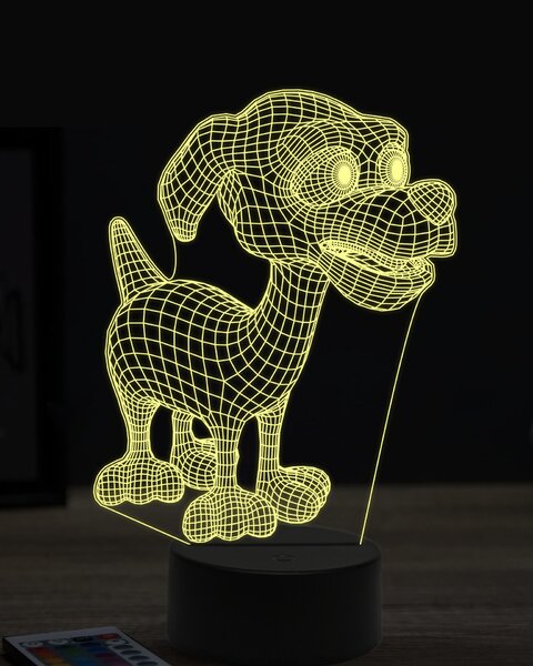 Beling 3D lampa,štastný kreslený pes ,7 farebná OR20