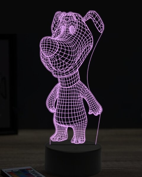 Beling 3D lampa, stojaci kreslený pes, 7 farebná OR32