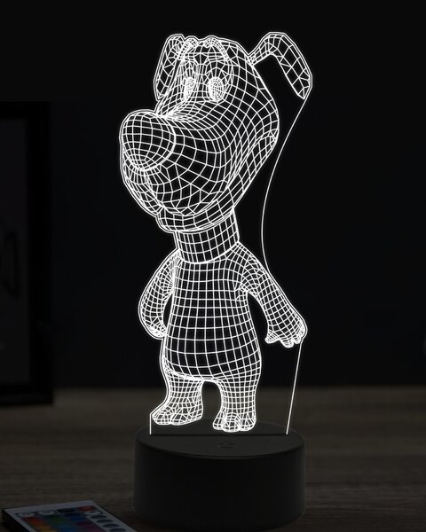 Beling 3D lampa, stojaci kreslený pes, 7 farebná OR32