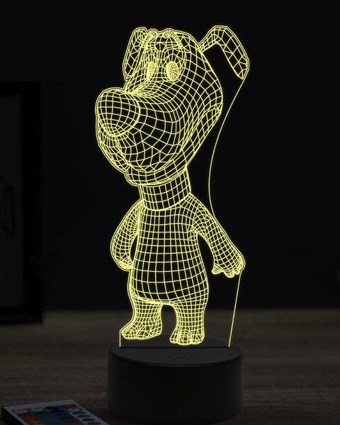 Beling 3D lampa, stojaci kreslený pes, 7 farebná OR32