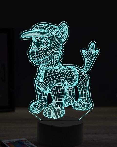 Beling 3D lampa, paw patrol rocky, 7 farebná OR29