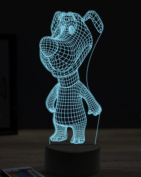 Beling 3D lampa, stojaci kreslený pes, 7 farebná OR32