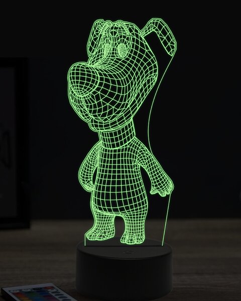Beling 3D lampa, stojaci kreslený pes, 7 farebná OR32