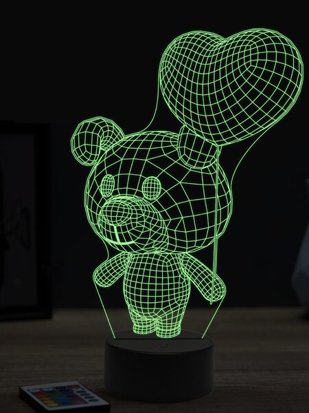 Beling 3D lampa,toon pes zo srdcom, 7 farebná OR33