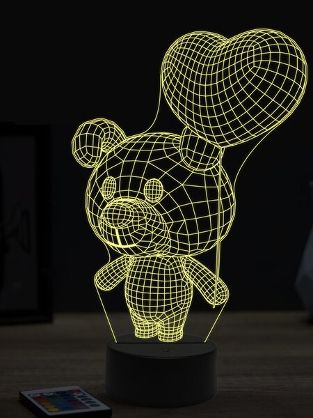 Beling 3D lampa,toon pes zo srdcom, 7 farebná OR33